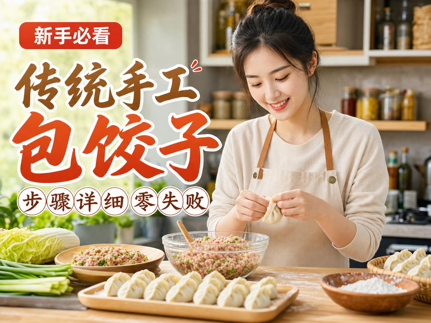 呦呦视频-【呦呦视频】传统手工包饺子教程传媒演示，步骤详细零失败